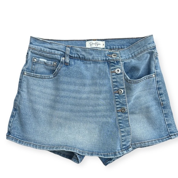 Jessica Simpson Elyse denim buttonfly skort - Picture 1 of 12